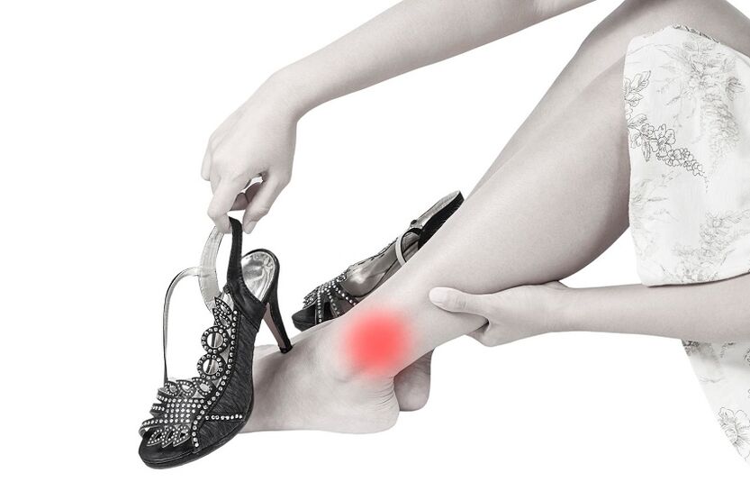 pain in the ankle joint due to arthrosis